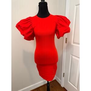 Zara Spicy Red Ruffle Bodycon Mini Dress